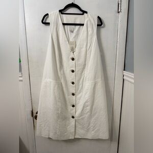 Universal Threads White Linen Dress with Buttons